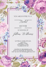 Romantic Cabbage Roses - Bridal Shower Invitation